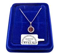 Collana Punto Luce Rosso 10mm pl. oro Bianco 18k con Cristalli Zirconi S/03