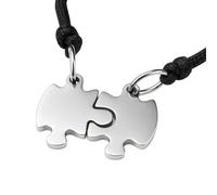 Collana Puzzle Coppie Fidanzati Amiche in Acciaio Inox | Personalizzata con Incisione | Set Due Metà | Gioiello Simbolico Amicizia e Amore | Idea Regalo cll0788