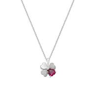 COLLANA QUADRICUORE ZIRCONI BIANCHI E ROSSI Donna AMEN