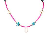 Collana regolabile a strati per abbigliamento casual e occasioni speciali con design naturale robusto ciondolo a forma di conchiglie, Misura unica, come descritto, come descritto