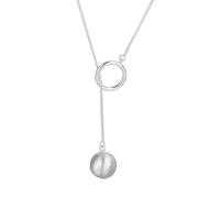 Collana regolabile con ciondolo a forma di Y spazzolato a forma di sfera, stile minimalista, lunga catena per maglione da donna, gioiello di lusso per tutti