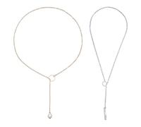 Collana Regolabile In 2 Pezzi, Catena D'Oro Da Donna, Lunga Catena D'Oro, Catena Placcata Oro, Catena D'Oro Con Pendente, Collana Di Perle Da Donna