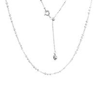 Collana regolabile in argento Sterling con catena di perline, ciondolo unico a forma di fiore per auto, 40 + 5 cm, gioielli a catena S925 per tutti i giorni ed eventi speciali