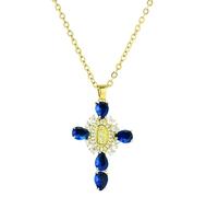 Collana religiosa alla clavicola, a forma di crocifisso, girocollo regolabile, gioiello unisex per credenti fedeli