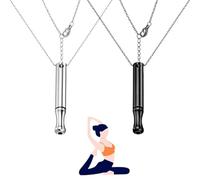 Collana Respiratoria per Smettere di Fumare, 2 Pezzi Sigaretta Finta per Smettere di Fumare,Kit per Smettere di Fumare Pratica la Meditazione per Rilassarti e Rallentare Il Respiro