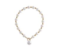 Collana retrò con perle e diamanti incastonati - una catena da colletto unica e di fascia alta, semplice ma versatile e adatta per tutte le occasioni