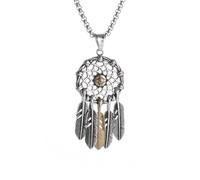 Collana Retrò Dream Catcher Bohemian Tassel Feather in metallo con lunga catena pendente Gioielli punk Trend maschili