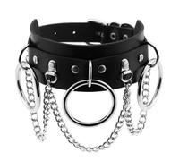 Collana Rivetti Collana Chocker Nero Collare Catena Anelli Collana Collier