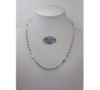 COLLANA ROSARIO A GIRO IN ORO BIANCO 18KT CON PALLINI LISCI 4,6 GR. (6991)