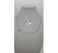 COLLANA ROSARIO A GIRO PALLINI LISCI IN ORO BIANCO 18KT 750 2,3 GRAMMI (4429)