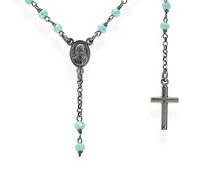COLLANA ROSARIO CORONCINA AMEN CLASSICO DONNA ARGENTO CRISTALLO VERDE CRONT4