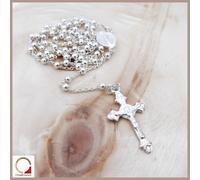 Collana Rosario in argento 925 uomo da donna Croce crocefisso religiosa medaglia