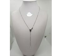COLLANA ROSARIO RELIGIOSO IN ARGENTO 925 PALLINI SFACCETTATI (0290)