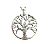 Collana rustica con albero della vita in argento sterling 925. Gioielli naturali, ciondolo bohémien anticato, ossidato, semplice, regalo per tutti i giorni, per lei | con catena da 18 pollici |