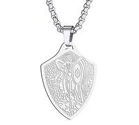 Collana San Cristoforo San Michele Giorgio Barbara Ciondolo Donne Uomini Il Sigillo dei Sette Arcangeli Catena di Charm Medaglia Religiosa Medaglione Disco Gioielli Regalo Cristiano