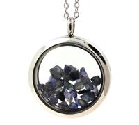 Collana Saphir Grezzo. Modello Medaglione 30 Mm. Colore Argento.