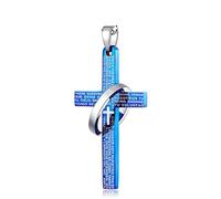 Collana semplice alla moda con croce con anello rotondo con ciondolo a catena con perline Collana corta a catena lunga per donna, uomoBellissimo design