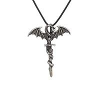 Collana semplice con ciondolo a forma di drago, si illumina al buio, collana da uomo blu chiaro, confortevole ed ecologica. Bel design