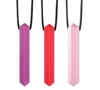 Collana sensoriale, 3 pezzi, giocattoli sensoriali da masticare per autismo, ADHD, giocattoli masticabili in silicone perfettamente strutturato, ciondolo da masticare per ragazzi e ragazze