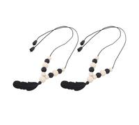 Collana Sensoriale in Silicone Masticare Collana Collana Sensoriale Plume Collare da Masticare Morbido per Bambini Collana Sensoriale in Legno e Silicone 2 Pezzi (#4)
