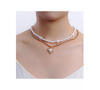 Collana set donna girocollo perle 2 fili colore oro perle 71329