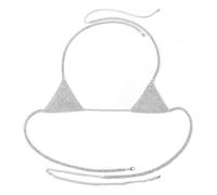 Collana sexy per il corpo - Imbracatura per il corpo del bikini con strass, collana minimalista a strati per il petto da donna, elegante gioiello per il corpo per feste Y2K, Misura unica, Pietra
