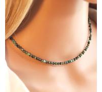 Collana sfaccettata turchese africano pietra preziosa naturale 3 mm gioielli 18"
