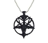 Collana Sheep letteraria del cranio dell'annata demone dio Pan Dio rotonda del pendente della lega Dark Devil Symbol Necklace di Forza nero creativo ed utileUtile e attraente.