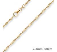 Collana Singapur 2,2mm Oro 333 Giallo 60cm Schmuck Krone