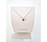 COLLANA SMERALDO E DIAMANTI In Oro Bianco 18 Karati 750% PG GIOIELLI Punto Luce