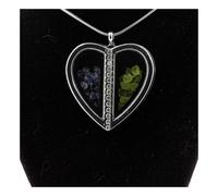 Collana Smeraldo + PERIDOTO Grezzo. Modello Cuore.