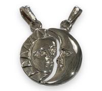Collana Sole Luna lui/lei, amore, amicizia, in argento 925%