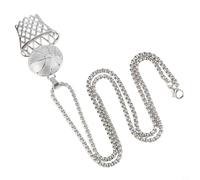 Collana sottile ma audace con ciondolo a forma di pallone da basket, realizzata in TI per un comfort leggero e una presenza elegante (oro)
