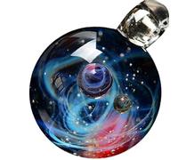 Collana Spaziale - Gioielli Con Pendente A Forma Di Stella Con Sfera Di Da 2,2 Cm, Collana In Vetro Con Cielo Stellato Cosmico | Ciondolo Celeste Da Sogno Per Gli Amanti Dello Spazio, Il Com