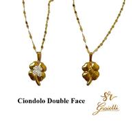 Collana Specchiata Con Quadrifoglio Double Face In Oro 18kt 750 List 315€
