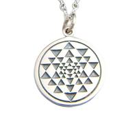 Collana Sri Yantra in argento sterling 925. Gioielli zen yoga yogi. Ciondolo viaggio spirituale Shri Lalita. Regalo con ciondolo geometrico. Unità del cosmo. | Con catena da 18 pollici | Placcato