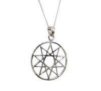 Collana stella a 10 punte alba dorata ciondolo decagramma catena 18" argento 925