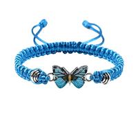 Collana taglie forti per ragazze adolescenti regolabile stringa braccialetti farfalla per le donne carino farfalla braccialetti fascino orologi ciclismo per gli uomini, Misura unica, Fune metallica