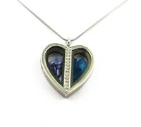 Collana Tanzanite + Apatite Blu Neon Grezzo. Modello Cuore.