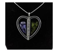 Collana Tanzanite + Peridoto Grezzo. Modello Cuore.