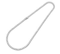COLLANA TENNIS IN ARGENTO 925 RODIATO CON ZIRCONI BIANCHI DA 3 MM UOMO DONNA