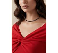 Collana Tennis Nera con Cristalli Swarovski Elements 3mm in Acciaio Inox Moderna