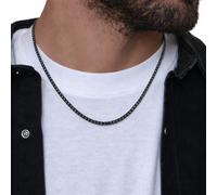 Collana Tennis Nera da Uomo in Acciaio con Cristalli Swarovski Elements 2mm