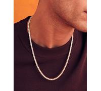 Collana Tennis Pl. Oro Uomo Swarovski Elements Cristalli Original 2mm in Acciaio
