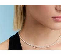 Collana Tennis Placcata Oro Swarovski Element Cristalli Originali 3mm Donna