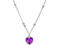 Collana Termocromica Ciondolo Amore | Collana d'amore che cambia colore | Collana con pendente a cambiamento di colore con rilevamento della temperatura della catena della clavicola di nicchia Hitburu