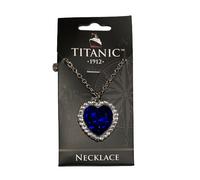 Collana Titanic Cuore dell'Oceano Plastica Linea Stella Bianca 1912 Pietra Bl...