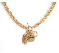 Collana Toggle Con Frange E Charm A Pendente A Cuore In Cristalli Color Oro Rosa