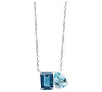 Collana Toi Et Moi In Topazio Blu E Oro Bianco 9 Carati