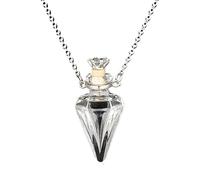 Collana trasparente a forma di goccia d'acqua con olio essenziale da tenere apribile per creare un ciondolo per desiderio collana con fiala di sangue per collane da donna, Misura unica, come descritto